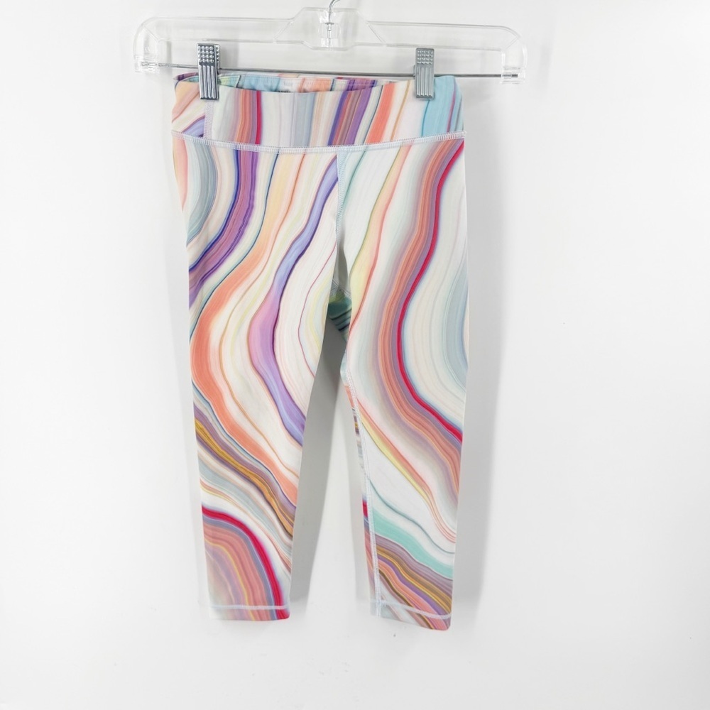 ✅ Athleta Girl Chit Chat Capris Leggings- Marble SIZE SMALL/7